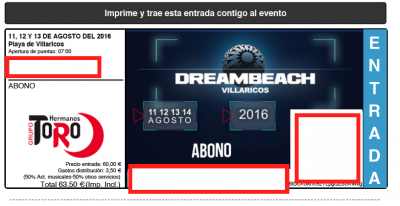 BONO FESTIVAL DREAMBEACH VILLARICOS 2016